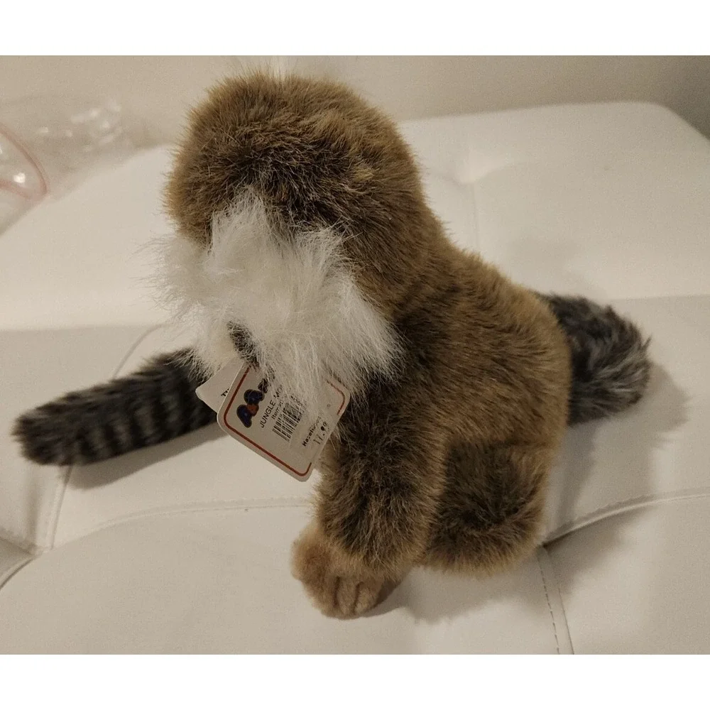 Vintage Lemur Plush Stuffed Animal Jungle Monkey Ring-tailed A&A Toy Grey Black‎